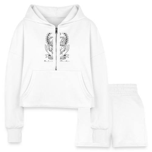 Sarcastic Mom T-Shirt, Mug - Women’s Cropped Hoodie & Jogger Short Set