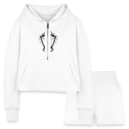 Antique Christmas Lantern T-Shirt - Women’s Cropped Hoodie & Jogger Short Set