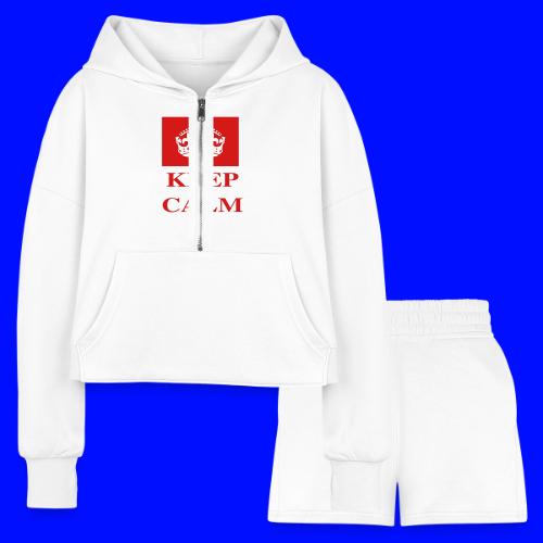 Keep Calm and Work Hard - Women’s Cropped Hoodie & Jogger Short Set