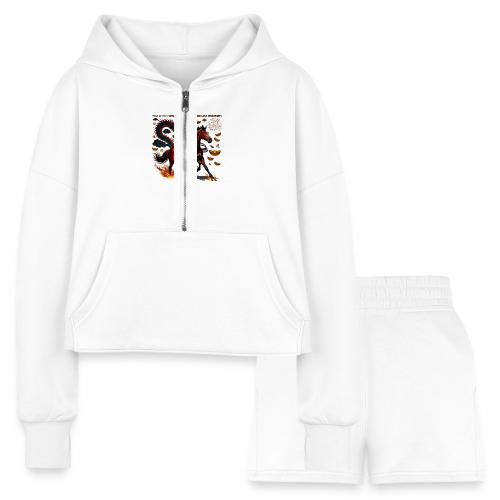 Year of the Horse Victory T Shirt, Lunar New Year - Women’s Cropped Hoodie & Jogger Short Set