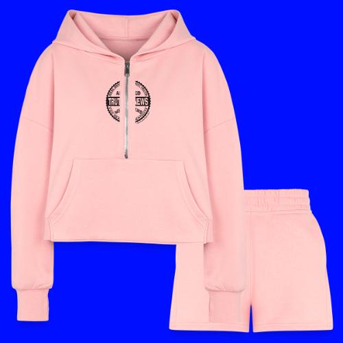 Truthful News FCC Seal - Women’s Cropped Hoodie & Jogger Short Set