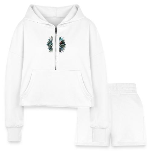 Intricate Frozen Evergreen T-Shirt - Women’s Cropped Hoodie & Jogger Short Set