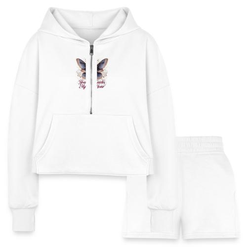 Your Light Guides My Heart HomeGifts T-Shirt - Women’s Cropped Hoodie & Jogger Short Set