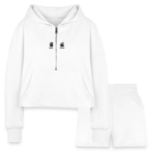 Playful Dog Paw Rock Paper Scissors - Women’s Cropped Hoodie & Jogger Short Set