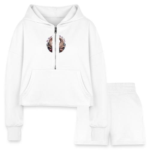 My Heart Swims Only for You Swan Heart T-Shirt - Women’s Cropped Hoodie & Jogger Short Set