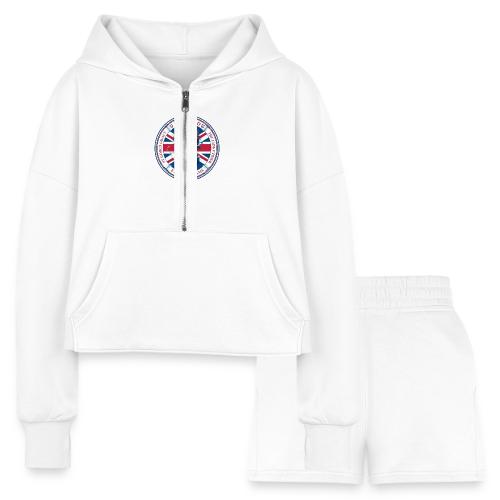 England Lion Emblem T Shirt, Flag Pride Gift - Women’s Cropped Hoodie & Jogger Short Set