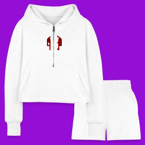 Kenada Logo white spray - Women’s Cropped Hoodie & Jogger Short Set
