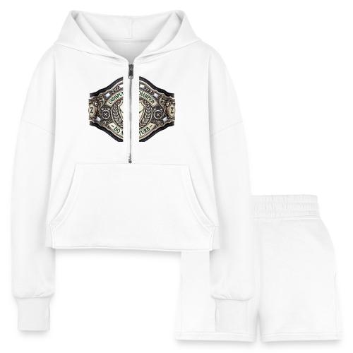 Nap Champion Belt T Shirt - Women’s Cropped Hoodie & Jogger Short Set