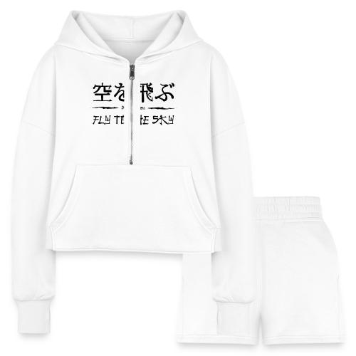 FLY TO THE SKY - Women’s Cropped Hoodie & Jogger Short Set