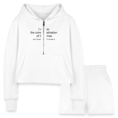 Christmas Commercialization Ladies T - Women’s Cropped Hoodie & Jogger Short Set