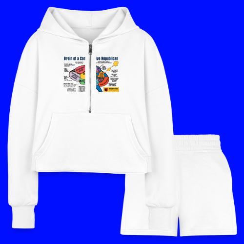 Brain of a Conservative Republican - Women’s Cropped Hoodie & Jogger Short Set