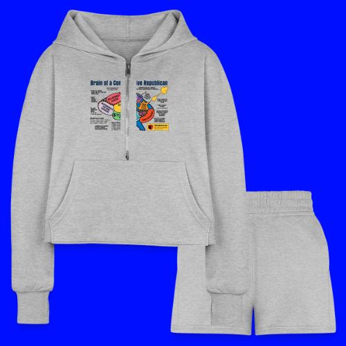 Brain of a Conservative Republican - Women’s Cropped Hoodie & Jogger Short Set