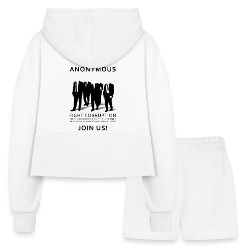 Anonymous 3 - Black - Women’s Cropped Hoodie & Jogger Short Set