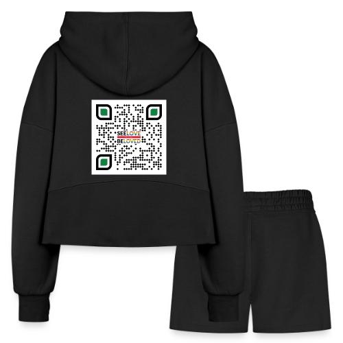See Love, Be Loved QR Code - Women’s Cropped Hoodie & Jogger Short Set