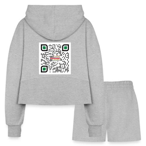 See Love, Be Loved QR Code - Women’s Cropped Hoodie & Jogger Short Set
