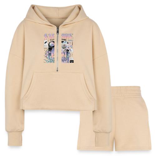 Future Nature Retro-Futuristic - Women’s Cropped Hoodie & Jogger Short Set