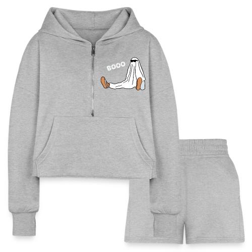 Ghost design - Women’s Cropped Hoodie & Jogger Short Set