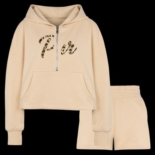 Pur Script - Women’s Cropped Hoodie & Jogger Short Set