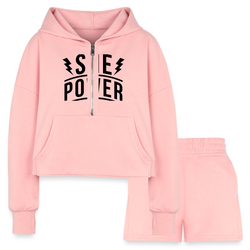 She Power - Women’s Cropped Hoodie & Jogger Short Set
