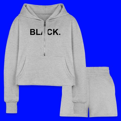 Black - Women’s Cropped Hoodie & Jogger Short Set