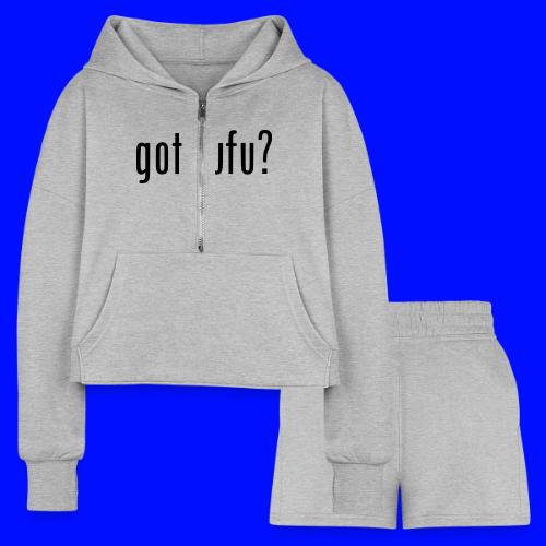 gotfufu-black - Women’s Cropped Hoodie & Jogger Short Set