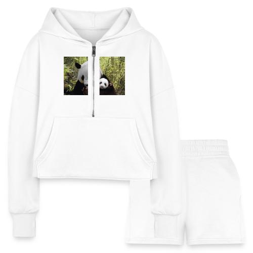panda - Women’s Cropped Hoodie & Jogger Short Set