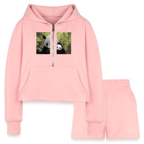 panda - Women’s Cropped Hoodie & Jogger Short Set