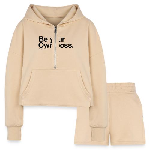 Boss in black - Women’s Cropped Hoodie & Jogger Short Set