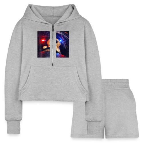 Funny Police Golden Retriever Meme Tee - Women’s Cropped Hoodie & Jogger Short Set