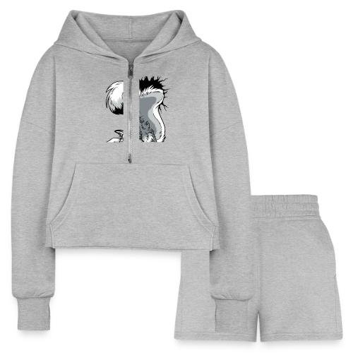 UN-STUCK Grey Husky - Women’s Cropped Hoodie & Jogger Short Set