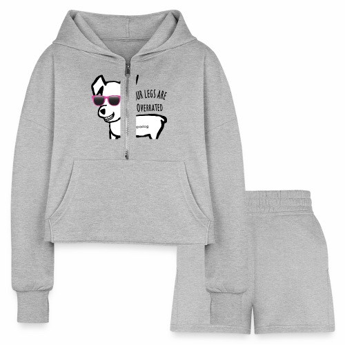 Pippa Pink Glasses - Women’s Cropped Hoodie & Jogger Short Set