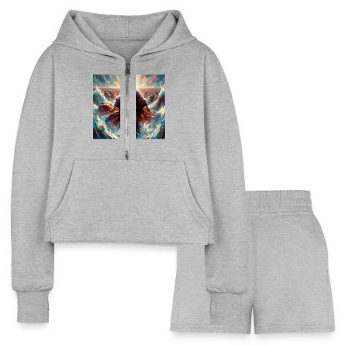 Moses and the great Exodus - Women’s Cropped Hoodie & Jogger Short Set