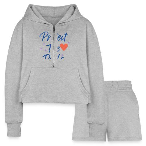 Protect The Dolls | Heart & Stars Typography - Women’s Cropped Hoodie & Jogger Short Set
