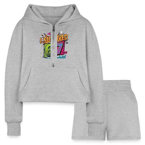 I Survived 67 Days of School T-Shirt – Funny Teach - Women’s Cropped Hoodie & Jogger Short Set