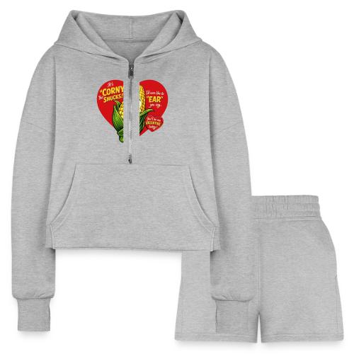 Corny Valentine T-Shirt - Women’s Cropped Hoodie & Jogger Short Set