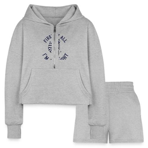 Funny Raccoon Tee – First Of All I'm A Delight - Women’s Cropped Hoodie & Jogger Short Set