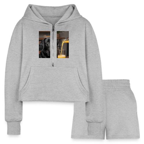 Golden Retriever Chill Juice Vibes - Women’s Cropped Hoodie & Jogger Short Set
