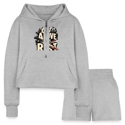 Cut Above The Rest Knife Zombie Slasher Horror - Women’s Cropped Hoodie & Jogger Short Set