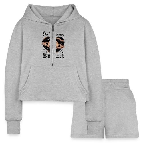 Explore Kepler-452b – New Earth Adventure - Women’s Cropped Hoodie & Jogger Short Set