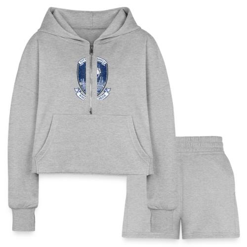 Iconic North London Soccer Emblem Art Print - Women’s Cropped Hoodie & Jogger Short Set