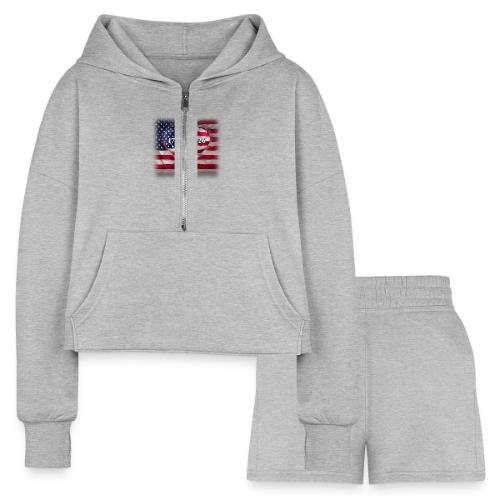 1776-2026 | 250 Years USA - Women’s Cropped Hoodie & Jogger Short Set