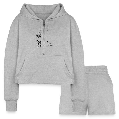 My Pet's Bladder World T-Shirt | Funny Dog/Cat Own - Women’s Cropped Hoodie & Jogger Short Set