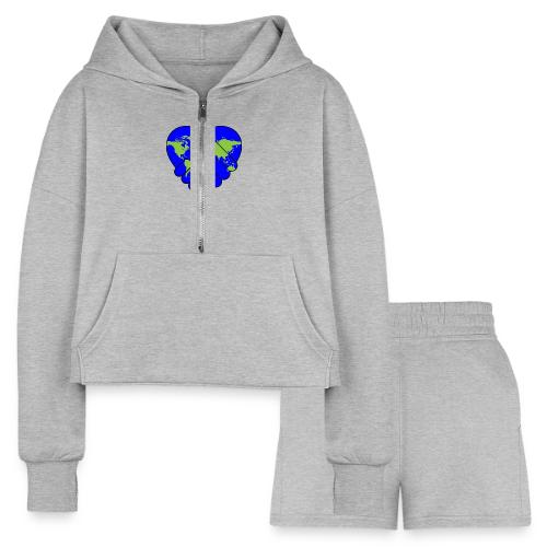 World United in Love - Women’s Cropped Hoodie & Jogger Short Set