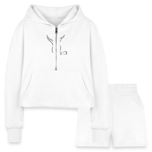 EMBRACED_TURTLEDOVES - Women’s Cropped Hoodie & Jogger Short Set