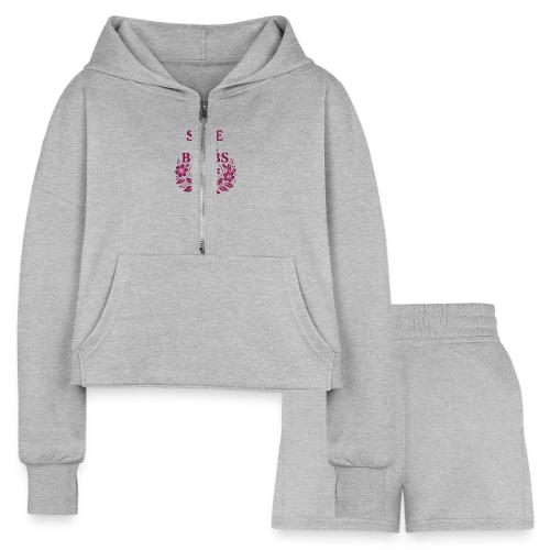 Save the boobs floral - Women’s Cropped Hoodie & Jogger Short Set