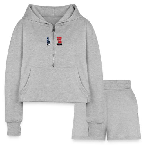 Love Kindergarten Patriotic Graduation - Women’s Cropped Hoodie & Jogger Short Set
