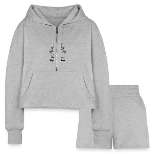 My Resting Face Is My Christmas Spirit T-Shirt - Women’s Cropped Hoodie & Jogger Short Set
