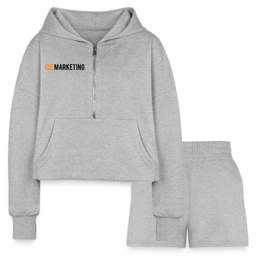 EZ Logos - Black - Women’s Cropped Hoodie & Jogger Short Set