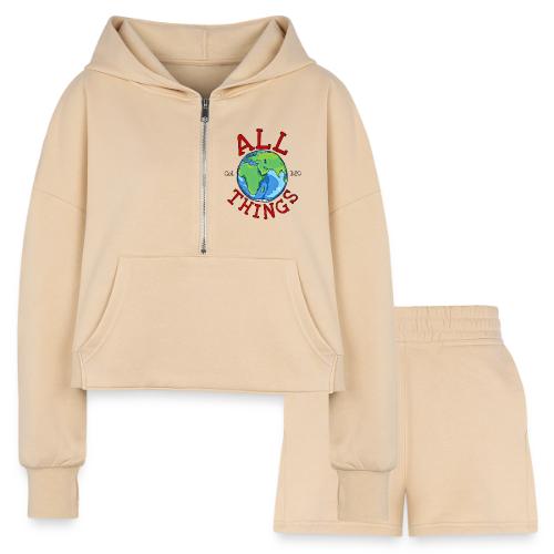 All Things Globe - Women’s Cropped Hoodie & Jogger Short Set
