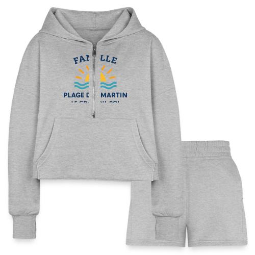 Family Beach Shirt – Plage des Martin Design - Women’s Cropped Hoodie & Jogger Short Set